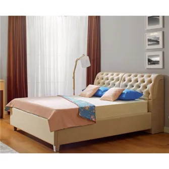 Promo Set Pat Ambianta Frankfurt 1.8m Bej + Saltea ortopedica Ambianta Somneo Lux 180x200x23.5