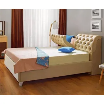 Promo Set Pat Ambianta Frankfurt 1.8m Bej + Saltea ortopedica Ambianta Somneo Lux 180x200x23.5