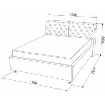 Promo Set Pat Ambianta Frankfurt 1.8m Bej + Saltea ortopedica Ambianta Somneo Lux 180x200x23.5