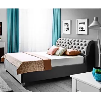 Promo Set Pat Ambianta Frankfurt 1.8m Gray + Saltea ortopedica Ambianta Somneo Lux 180x200x23.5