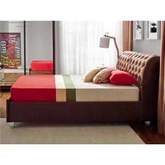 Promo Set Pat Ambianta Frankfurt 1.8m Maro + Saltea ortopedica Ambianta Somneo Lux 180x200x23.5