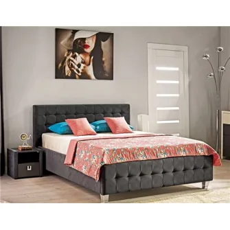 Promo Set Pat Ambianta Rio 1.6m Grafit + Saltea ortopedica Ambianta Somneo Eco 160x200x20