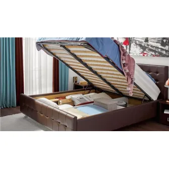 Promo Set Pat Ambianta Rio 1.6m Sonoma inchis + Saltea ortopedica Ambianta Somneo Eco 160x200x20
