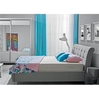Promo Set Pat Ambianta Samba 1.8m Gray + Saltea ortopedica Ambianta Somneo Lux 180x200x23.5