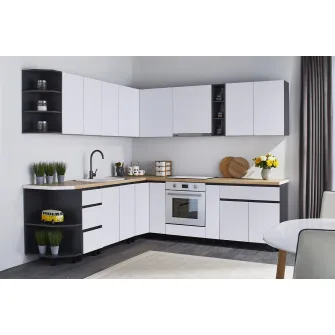 Set bucatarie Ambianta Astra 2.4x2.5 m Alb + servicii de modelare si vizualizare CADOU