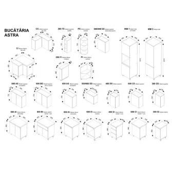 Set bucatarie Ambianta Astra 3.3x2.5 m Alb + servicii de modelare si vizualizare CADOU