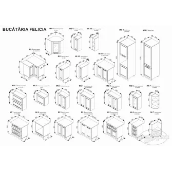 Set bucatarie Ambianta Felicia gri 3,5 m + servicii de modelare si vizualizare CADOU