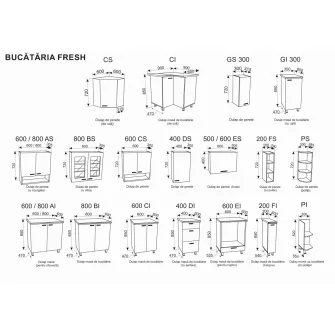 Set bucatarie Ambianta Fresh 1.5x2.9 m (bordo) + servicii de modelare si vizualizare CADOU