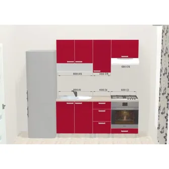 Set bucatarie Ambianta Fresh 1.8 m (bordo) + servicii de modelare si vizualizare CADOU
