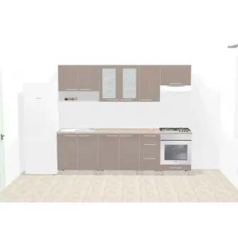 Set bucatarie Ambianta Fresh 2.6 m (cappuccino) + servicii de modelare si vizualizare CADOU