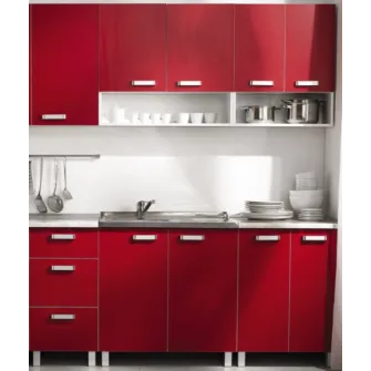 Set bucatarie Ambianta Fresh Bordo (1.8 m) + servicii de modelare si vizualizare CADOU