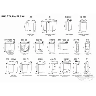 Set bucatarie Ambianta Fresh Bordo (1.8 m) + servicii de modelare si vizualizare CADOU