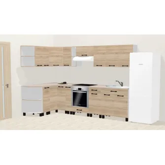 Set bucatarie Ambianta Iris 1.5x2.9 m (bardolino) + servicii de modelare si vizualizare CADOU