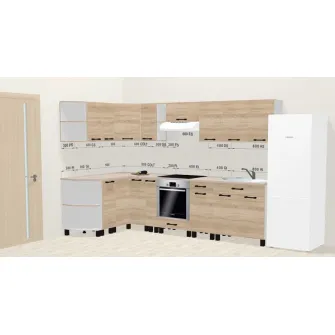 Set bucatarie Ambianta Iris 1.5x2.9 m (bardolino) + servicii de modelare si vizualizare CADOU
