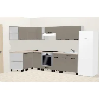 Set bucatarie Ambianta Iris 1.5x2.9 m (gri) + servicii de modelare si vizualizare CADOU