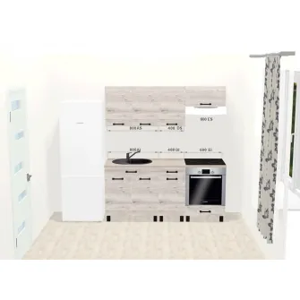 Set bucatarie Ambianta Iris 1.8 m (alb samoa) + servicii de modelare si vizualizare CADOU