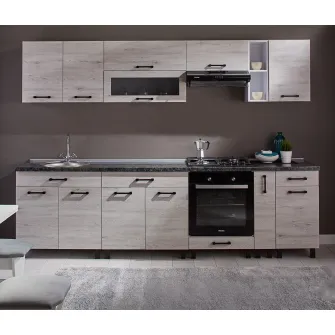 Set bucatarie Ambianta Iris 2.8 m (alb samoa) + servicii de modelare si vizualizare CADOU