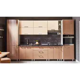 Set bucatarie Ambianta Perla 3.6 m Cappuccino + servicii de modelare si vizualizare CADOU