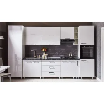 Set bucatarie Ambianta Perla 3.6 m White + servicii de modelare si vizualizare CADOU