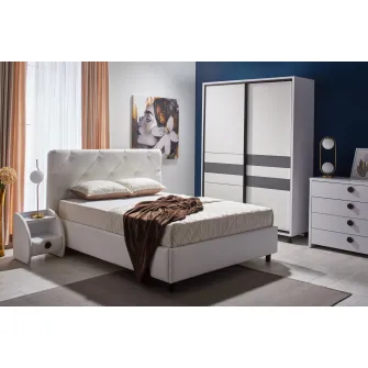 Set dormitor Ambianta Cristal Alb