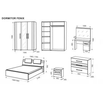 Set dormitor Ambianta Fenix Nuc