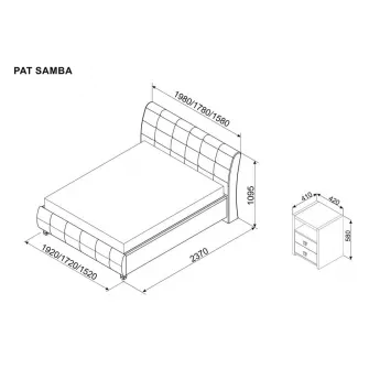 Set dormitor Ambianta Samba Grey, Modern