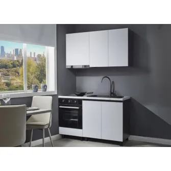 Set mobila bucatarie Ambianta Astra 1.4 m Alb + servicii de modelare si vizualizare CADOU