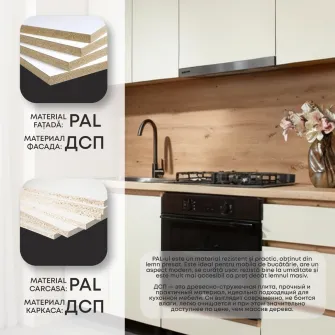 Set mobila bucatarie Ambianta Astra 1.4 m Artisan / Crem