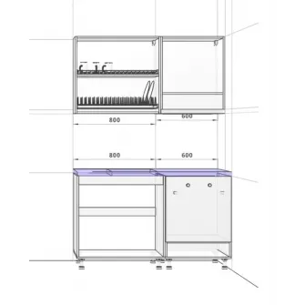 Set mobila bucatarie Ambianta Astra 1.4 m Gri + servicii de modelare si vizualizare CADOU