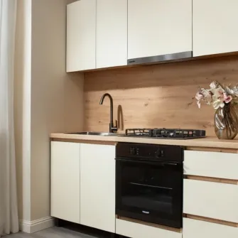 Set mobila bucatarie Ambianta Astra 1.8 m Artisan / Crem + servicii de modelare si vizualizare CADOU