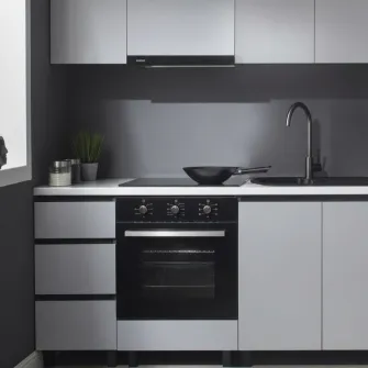 Set mobila bucatarie Ambianta Astra 1.8 m Gri + servicii de modelare si vizualizare CADOU
