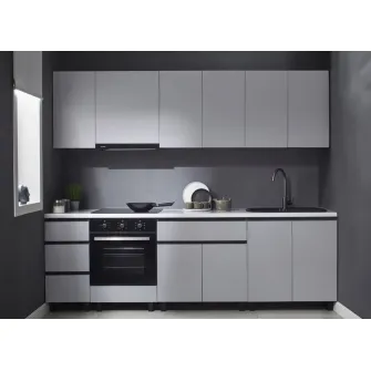 Set mobila bucatarie Ambianta Astra 2.6 m Gri + servicii de modelare si vizualizare CADOU