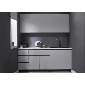 Set mobila bucatarie Ambianta Astra 2 m Gri + servicii de modelare si vizualizare CADOU