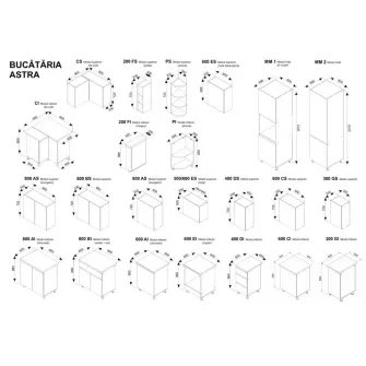 Set mobila bucatarie Ambianta Astra 3.2 m Catania / Fungo