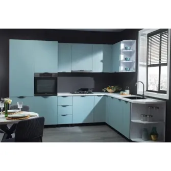 Set mobila bucatarie Ambianta Gloria 3.1x2.6 m Mint + servicii de modelare si vizualizare CADOU