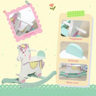 AIYAPLAY Cal balansoar pentru copii mici, plimbare cu unicorn pentru 1-3 ani, jucarie pentru bebelusi, cadou pentru fete si baieti