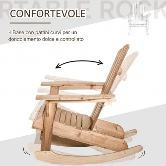 Balansoar adirondack pentru gradina, 77x94x97 lemn, Outsunny