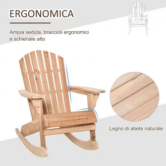 Balansoar adirondack pentru gradina, 77x94x97 lemn, Outsunny