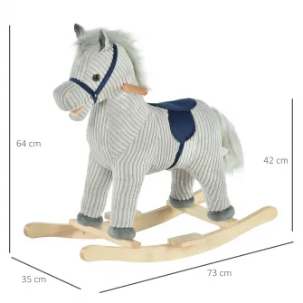 Balansoar pentru copii, Homcom, Model calut, 3-6 ani, 73x35x64cm, Gri