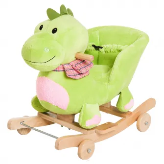 Balansoar pentru copii, Homcom, Model dragon, 1-3 ani, 60x32x52 cm, Verde