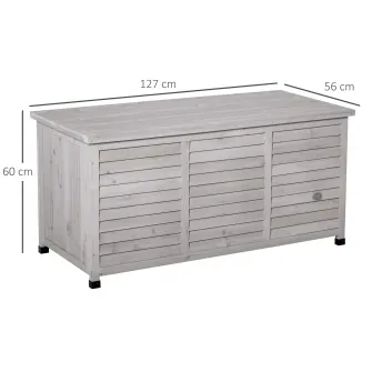 Banca de depozitare, Outsunny, Lemn, 127x56x60cm, gri