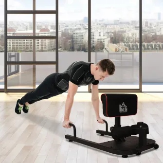 Banca de fitness Homcom, 3 in 1, Reglabila, Din otel