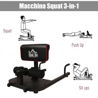 Banca de fitness Homcom, 3 in 1, Reglabila, Din otel