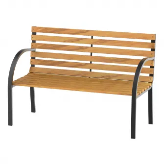 Banca de Gradina cu 2 locuri 122x60x80cm Negru-Lemn Outsunny