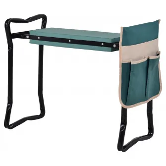 Banca de gradina pliabila, 58x28x49cm Verde-Negru Outsunny