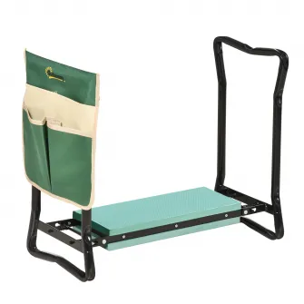 Banca de gradina pliabila, 58x28x49cm Verde-Negru Outsunny