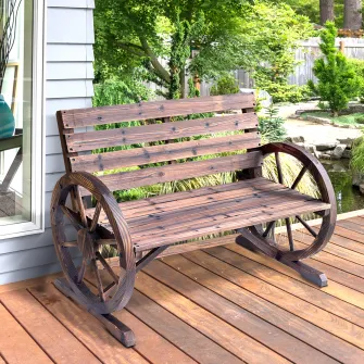 Banca de gradina, stil country, 105.5x56x75cm Maro Outsunny