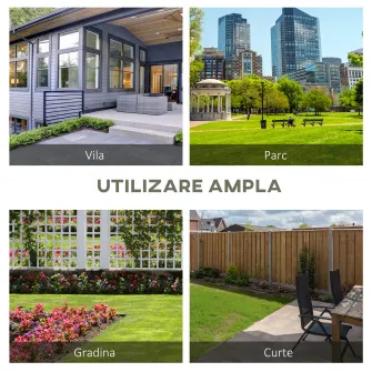 Banca din otel de gradina HOMCM pentru exterior, Banca de terasa pentru 2 persoane, Mobilier canapea pentru 2 persoane pentru gazon, Punte, Curte, Veranda, Intrare, Negru