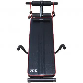 Banca multifunctionala pentru abdomene Homcom, Reglabila, 56.5 x 135 cm, Rosu/Negru