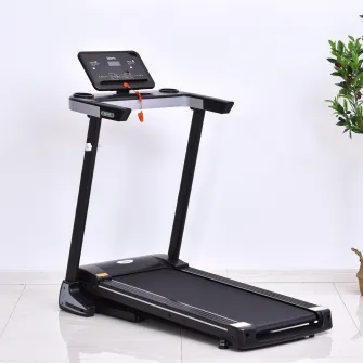 Banda de alergare HOMCOM, Pliabila, Ecran LCD, 1-12 km/h 500W, Otel PP, Negru
